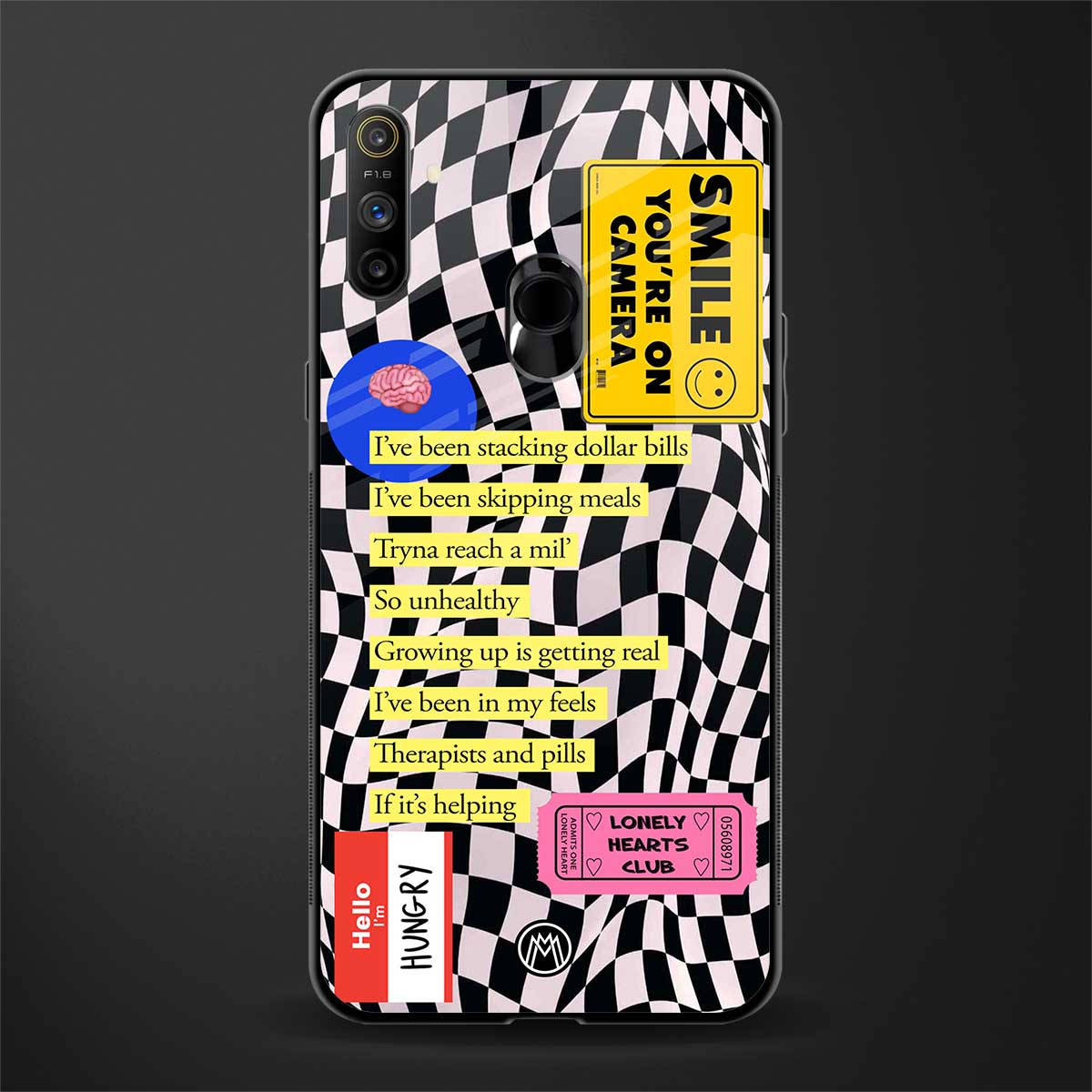 smile you're on camera glass case for realme narzo 20a image