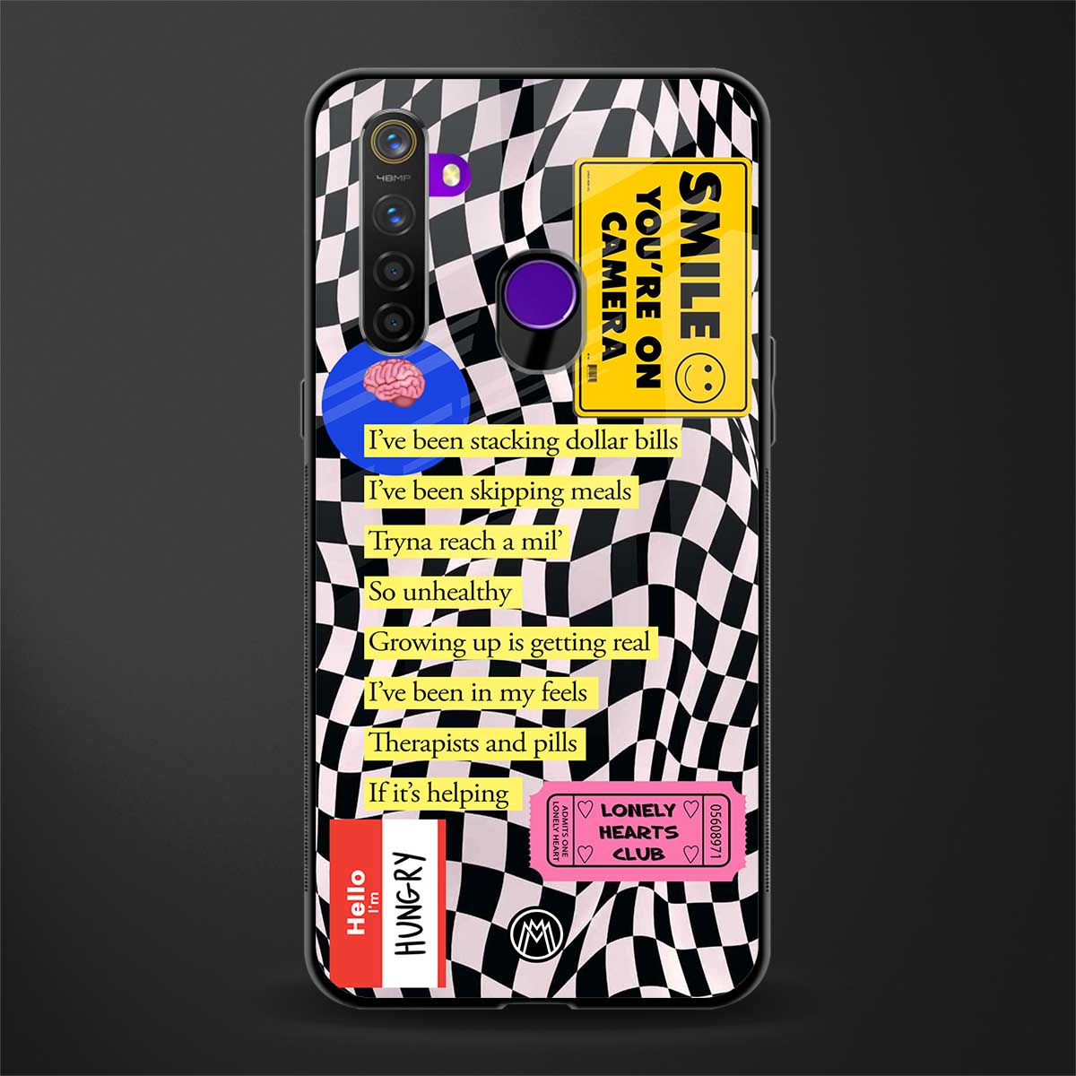 smile you're on camera glass case for realme 5i image