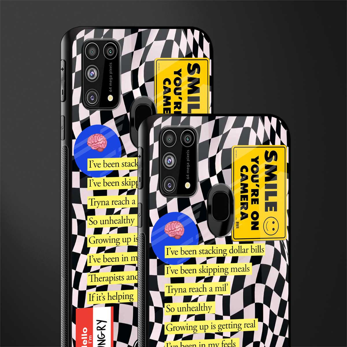 smile you're on camera glass case for samsung galaxy f41 image-2