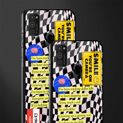 smile you're on camera glass case for samsung galaxy m21 image-2