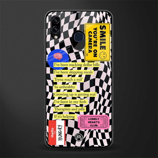 smile you're on camera glass case for samsung galaxy a30 image