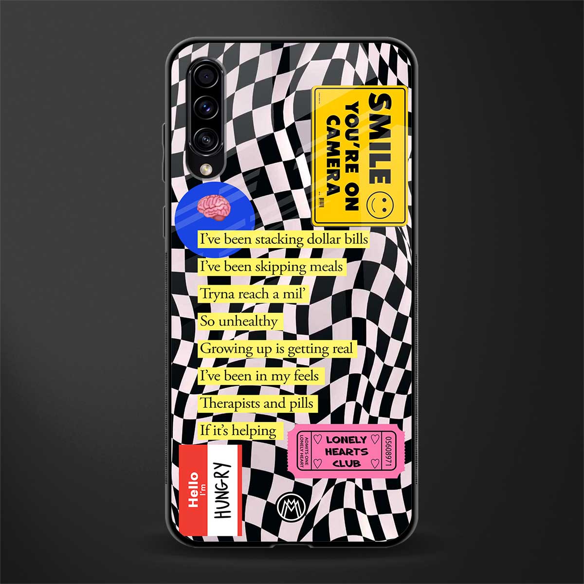 smile you're on camera glass case for samsung galaxy a70 image