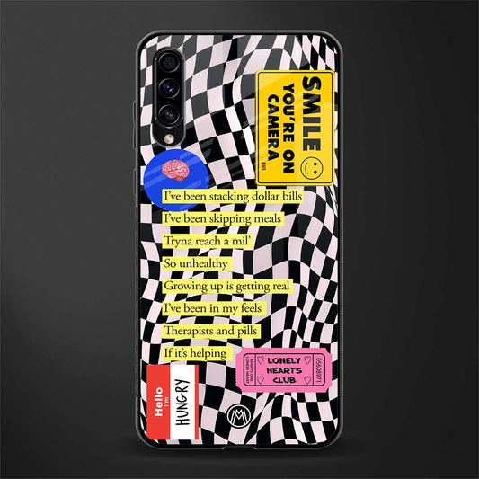 smile you're on camera glass case for samsung galaxy a70 image