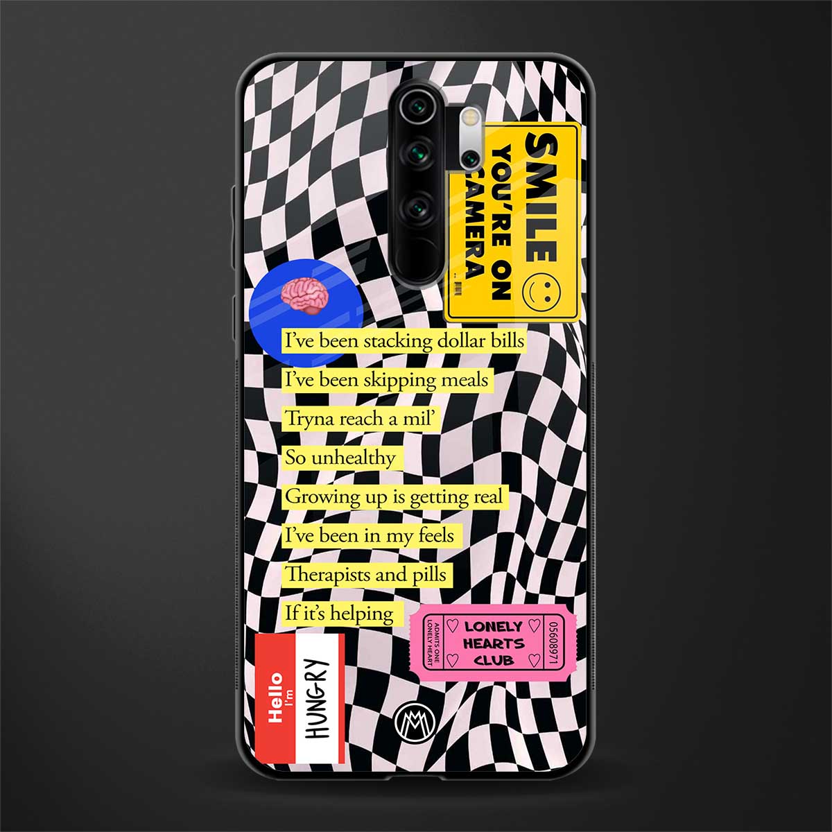 smile you're on camera glass case for redmi note 8 pro image