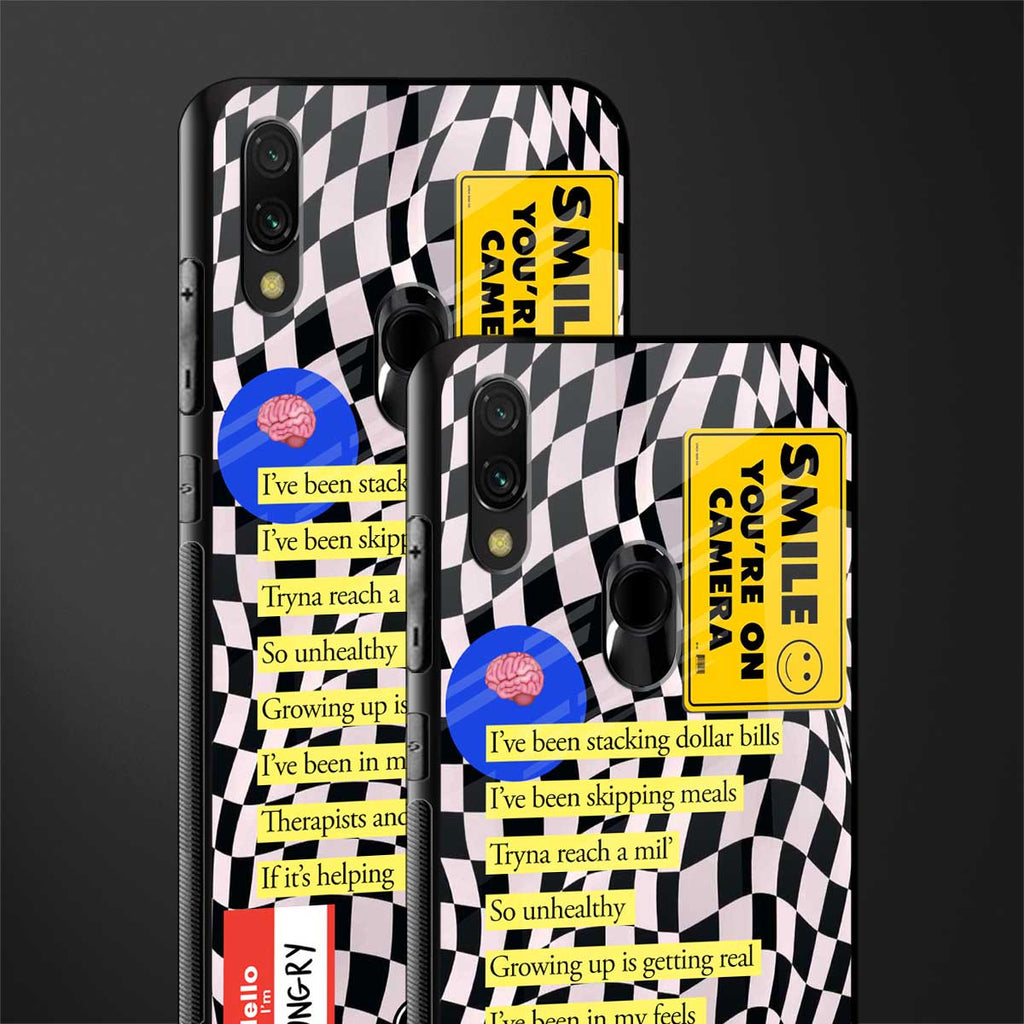 smile you're on camera glass case for redmi y3 image-2