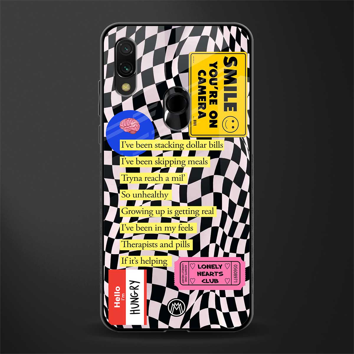 smile you're on camera glass case for redmi 7redmi y3 image