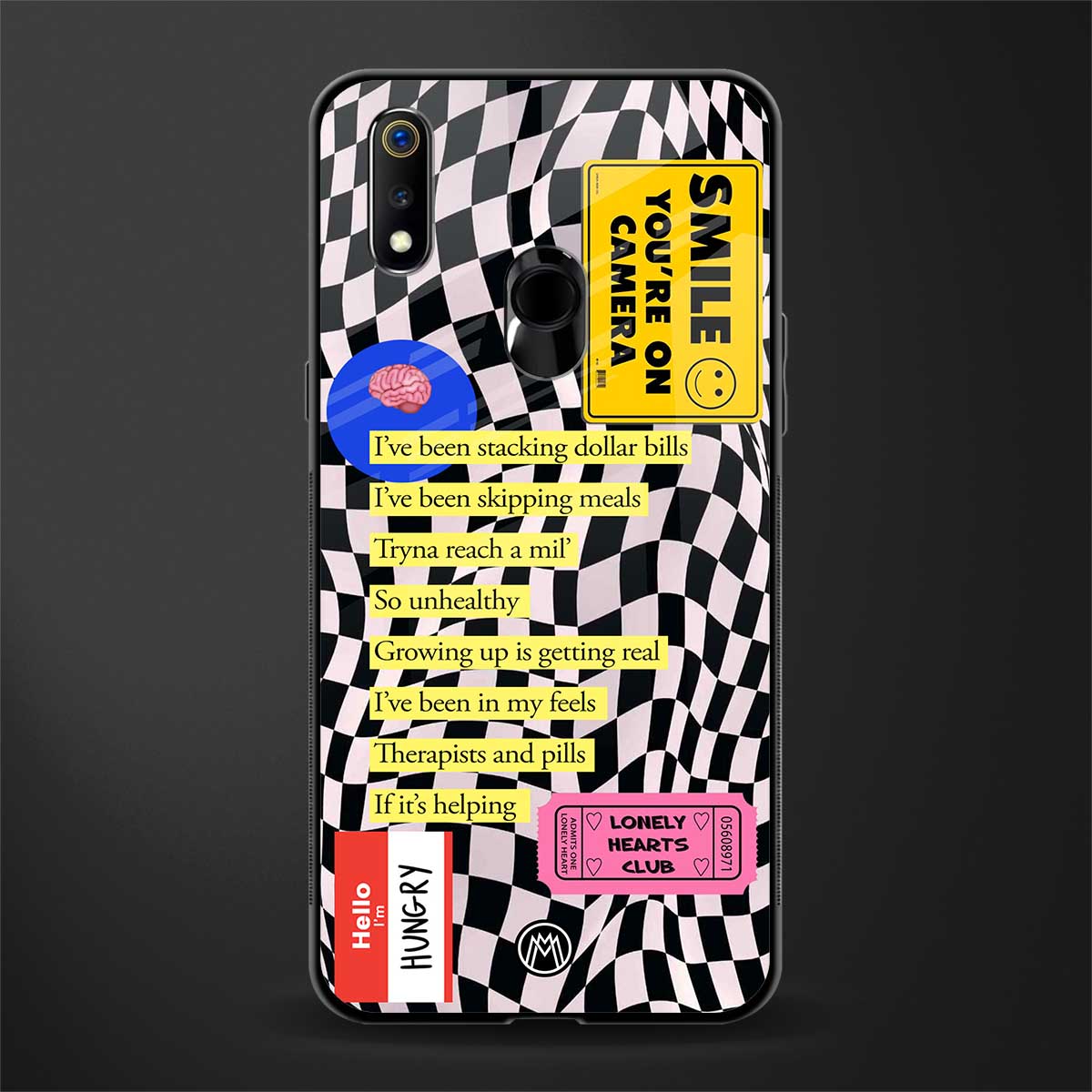 smile you're on camera glass case for realme 3 pro image