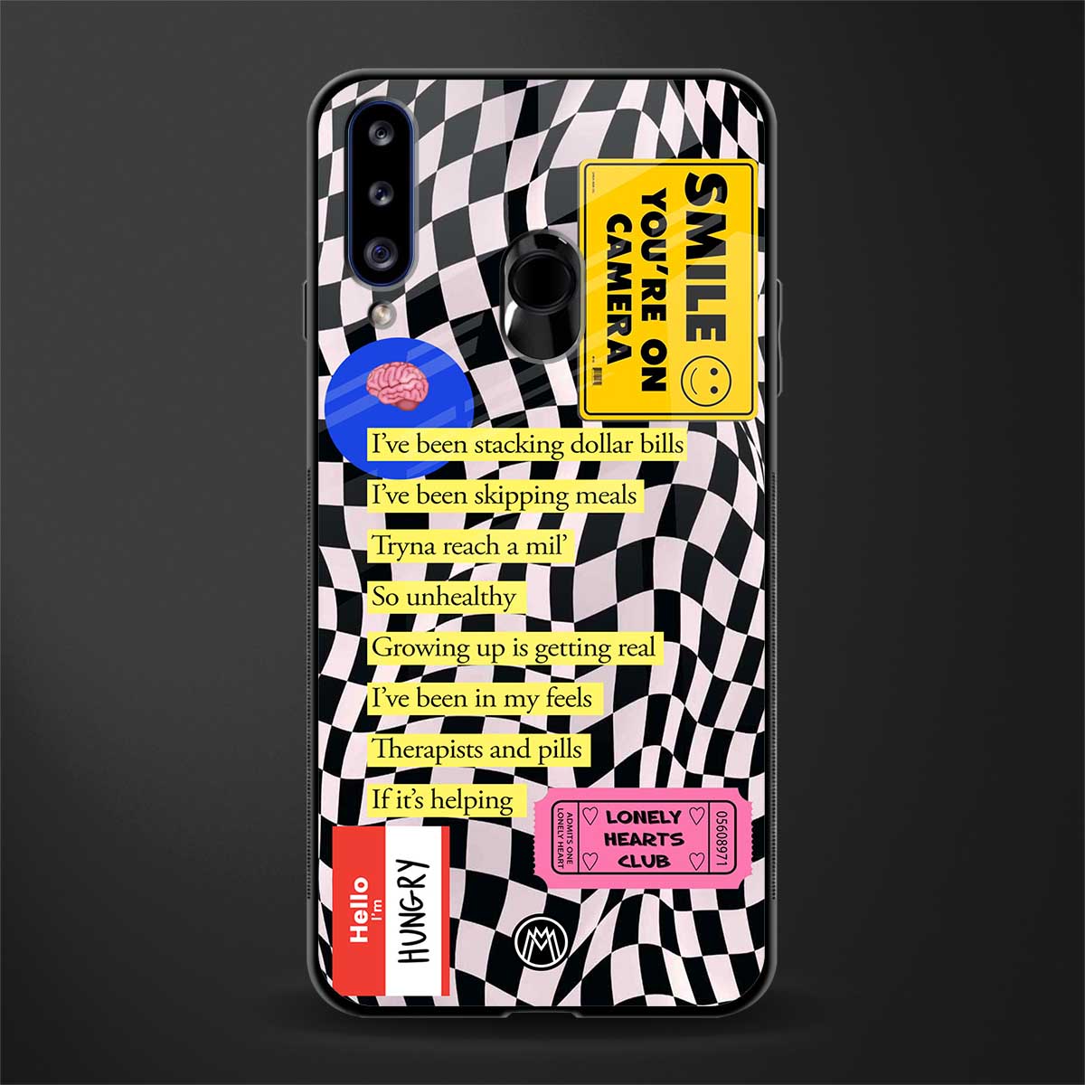 smile you're on camera glass case for samsung galaxy a20s image