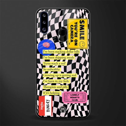 smile you're on camera glass case for samsung galaxy a20s image