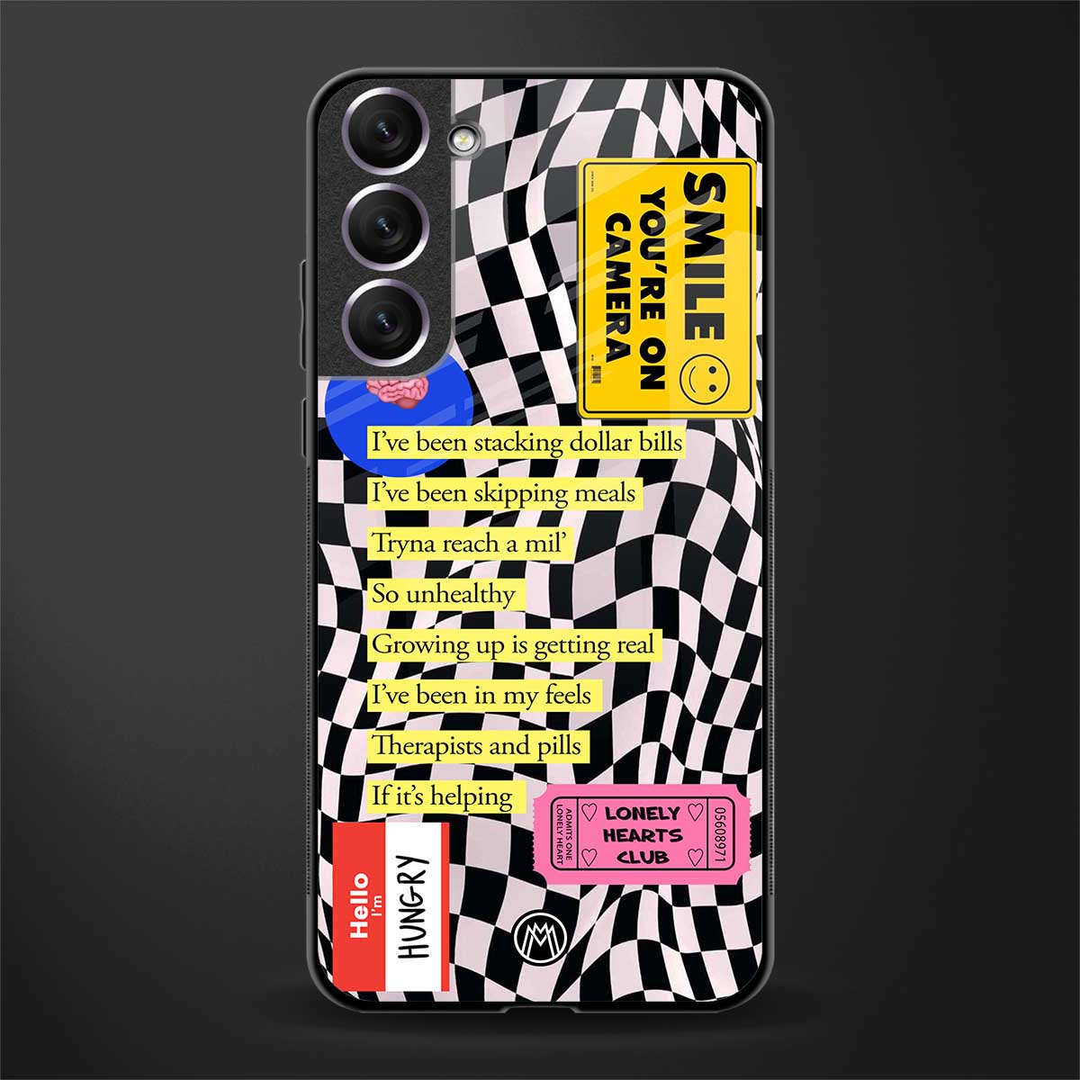 smile you're on camera glass case for samsung galaxy s21 plus image