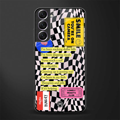 smile you're on camera glass case for samsung galaxy s21 fe 5g image