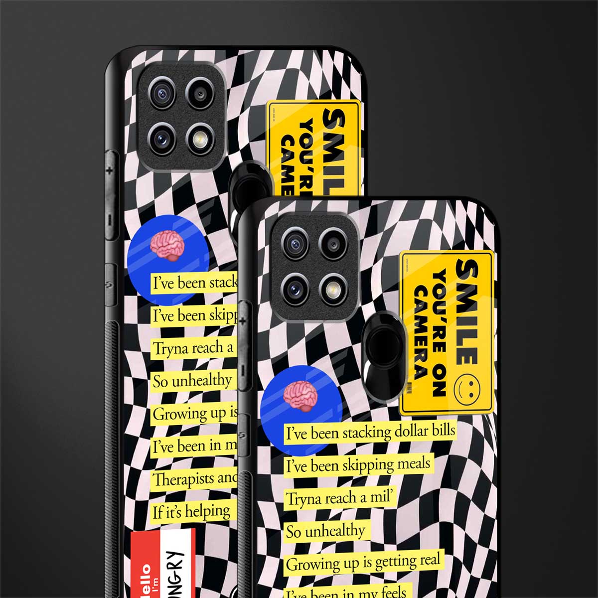 smile you're on camera glass case for oppo a15 image-2