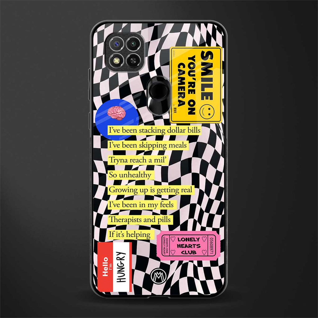 smile you're on camera glass case for redmi 9c image