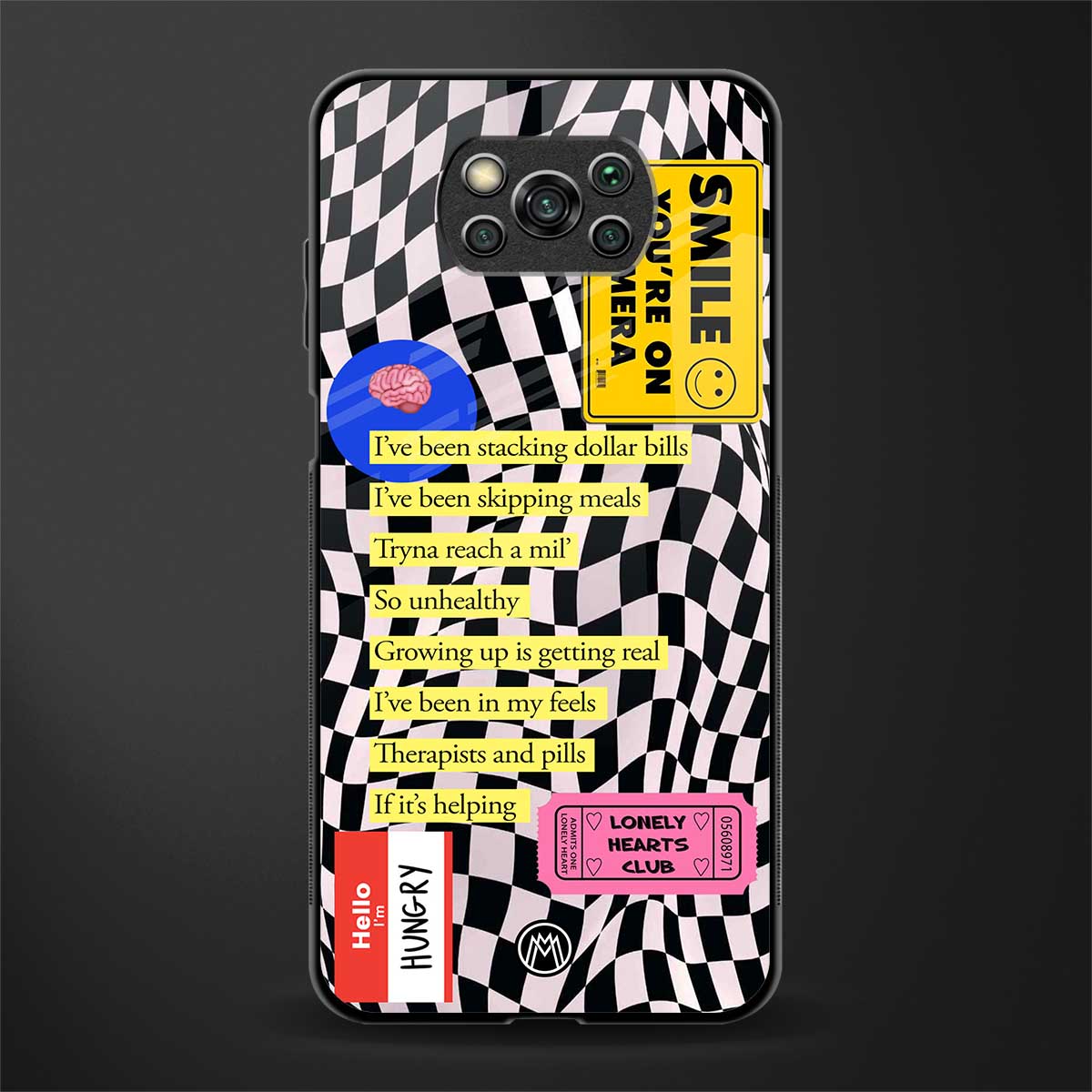 smile you're on camera glass case for poco x3 image