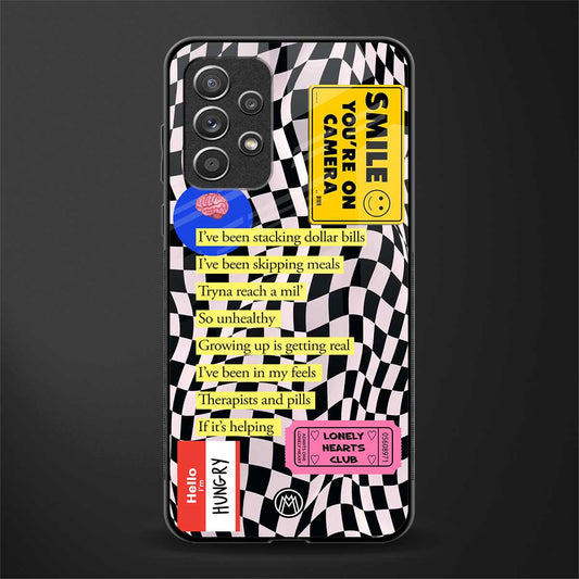 smile you're on camera glass case for samsung galaxy a72 image