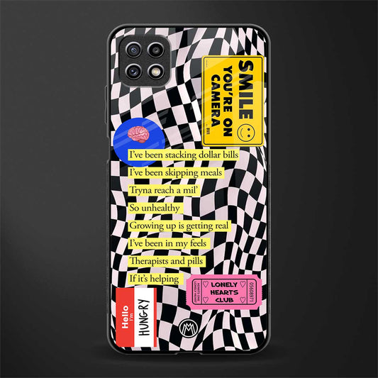 smile you're on camera glass case for samsung galaxy a22 5g image
