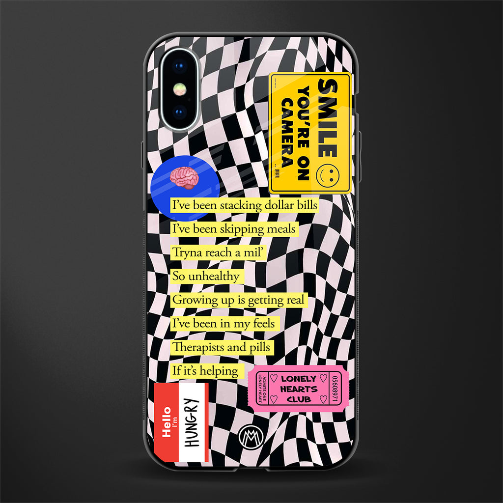 smile you're on camera glass case for iphone xs image