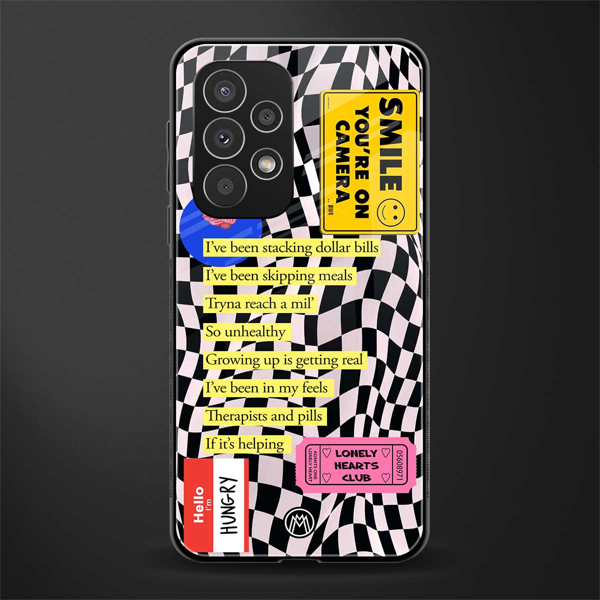 smile you're on camera back phone cover | glass case for samsung galaxy a73 5g