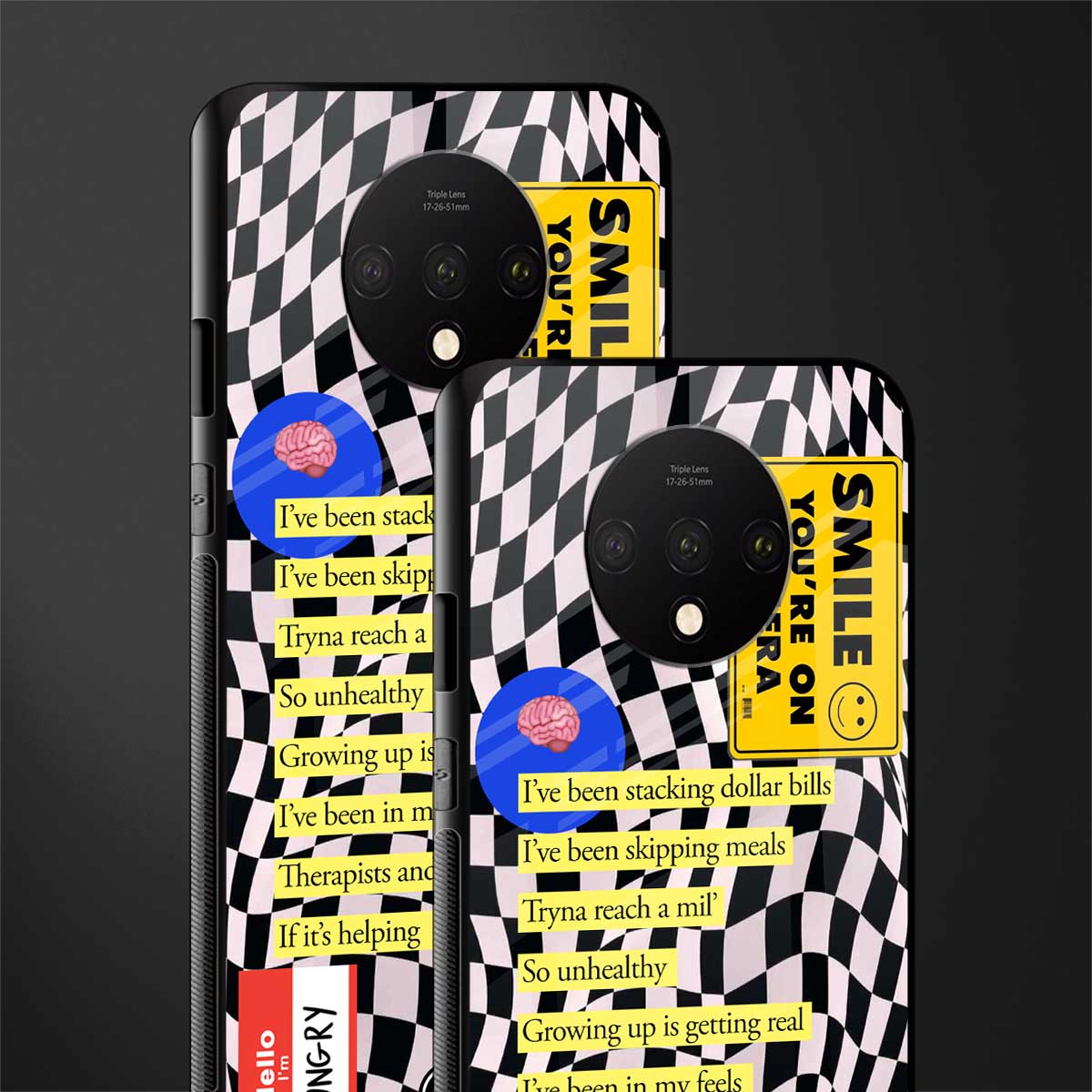 smile you're on camera glass case for oneplus 7t image-2