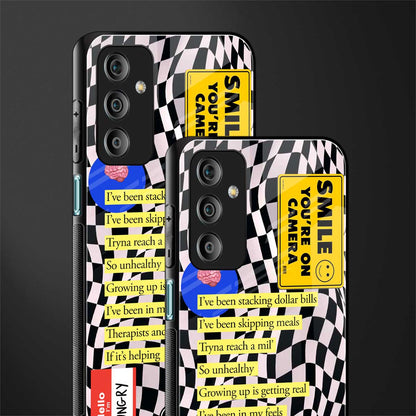 smile you're on camera back phone cover | glass case for samsung galaxy f23 5g
