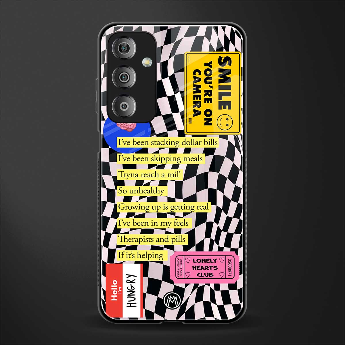 smile you're on camera back phone cover | glass case for samsung galaxy f23 5g