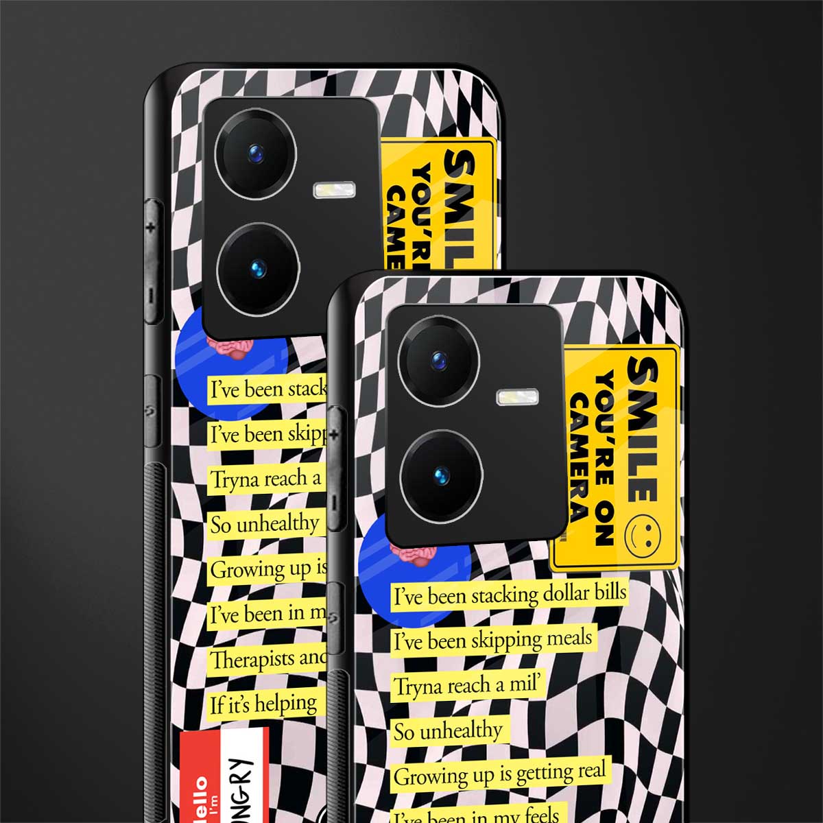 smile you're on camera back phone cover | glass case for vivo y22