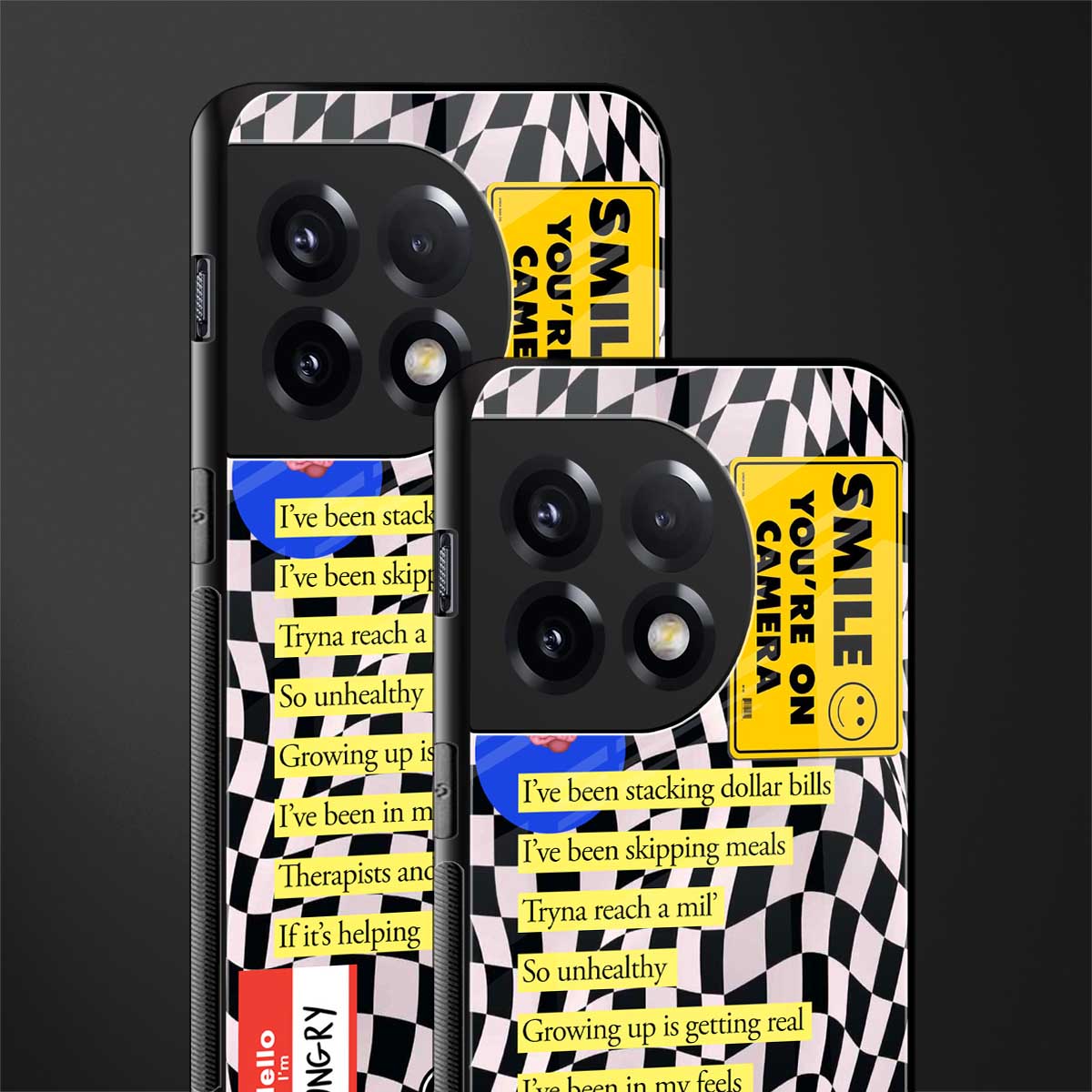 smile you're on camera back phone cover | glass case for oneplus 11r