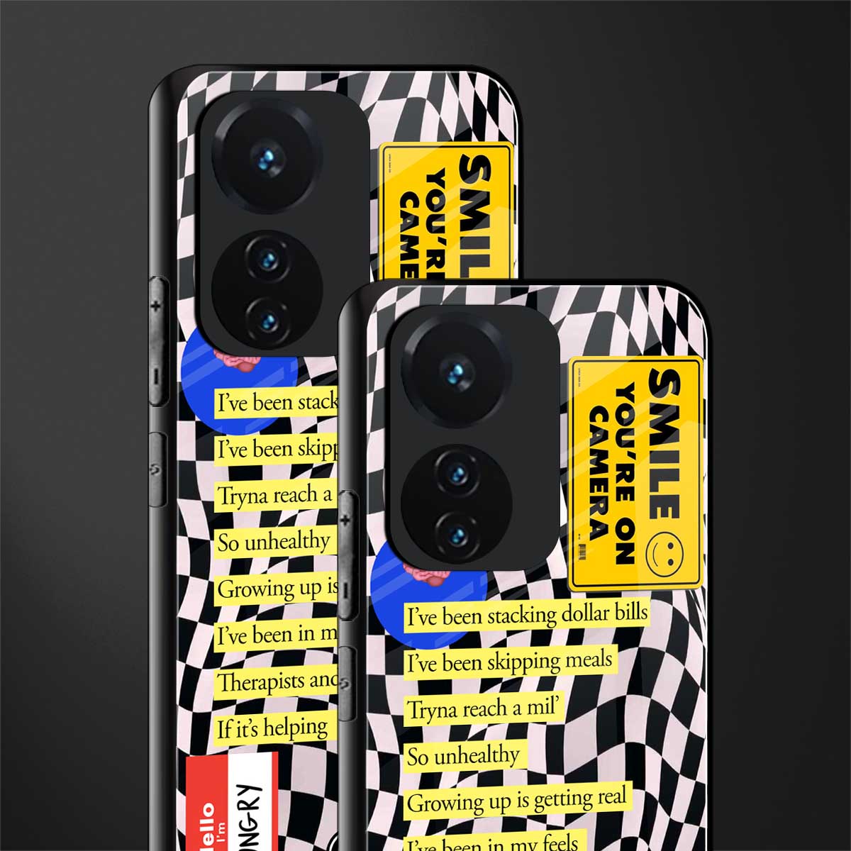smile you're on camera back phone cover | glass case for vivo t1 44w 4g