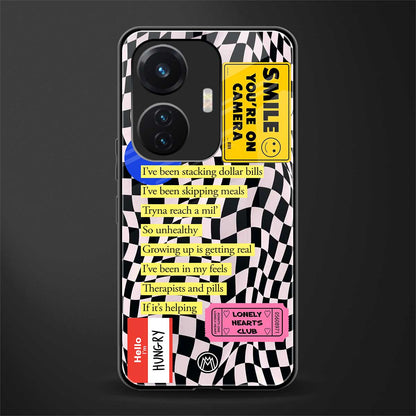 smile you're on camera back phone cover | glass case for vivo t1 44w 4g
