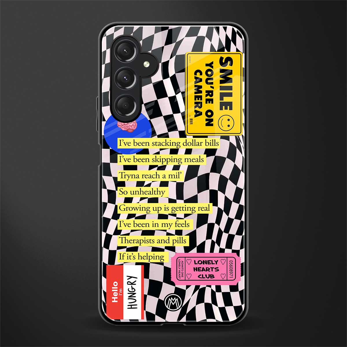 smile you're on camera back phone cover | glass case for samsun galaxy a24 4g