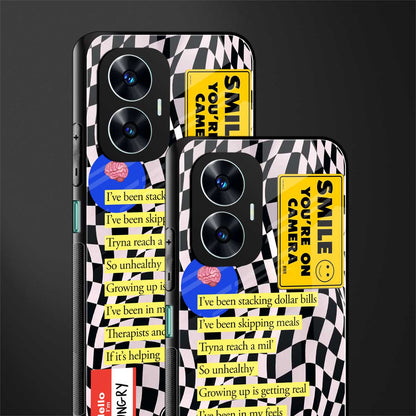 smile you're on camera back phone cover | glass case for realme c55