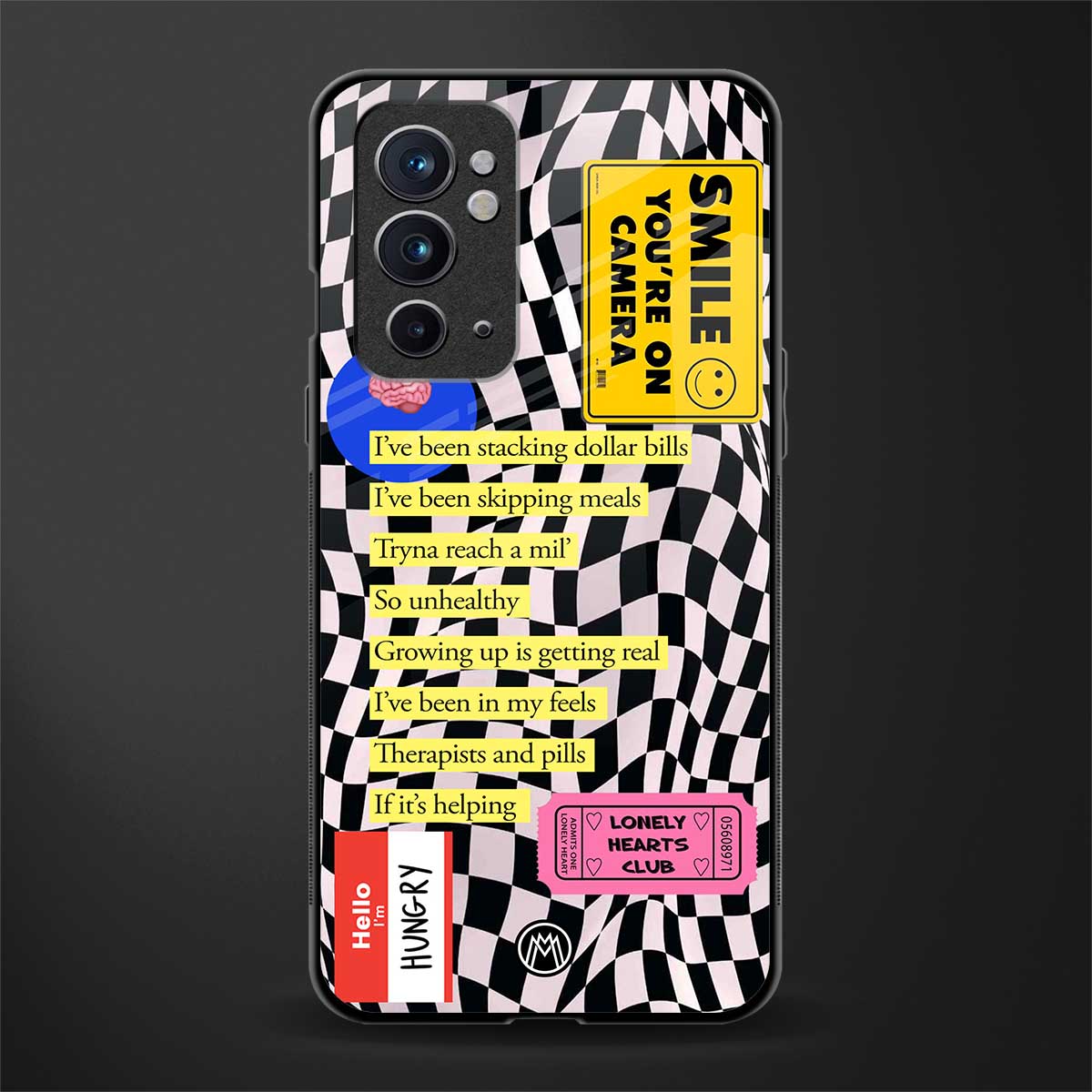 smile you're on camera glass case for oneplus 9rt image