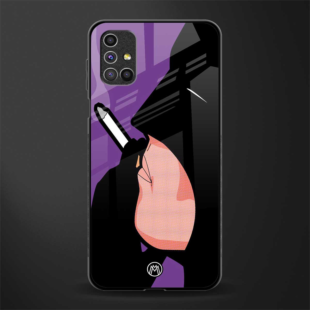 smoking batman glass case for samsung galaxy m51 image