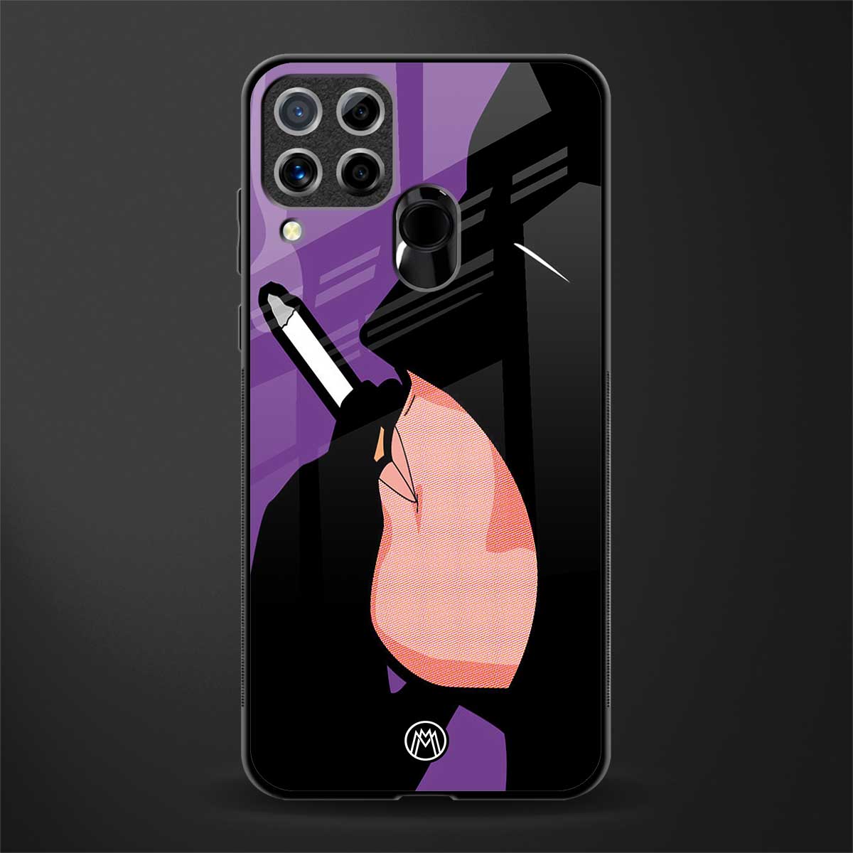 smoking batman glass case for realme c15 image