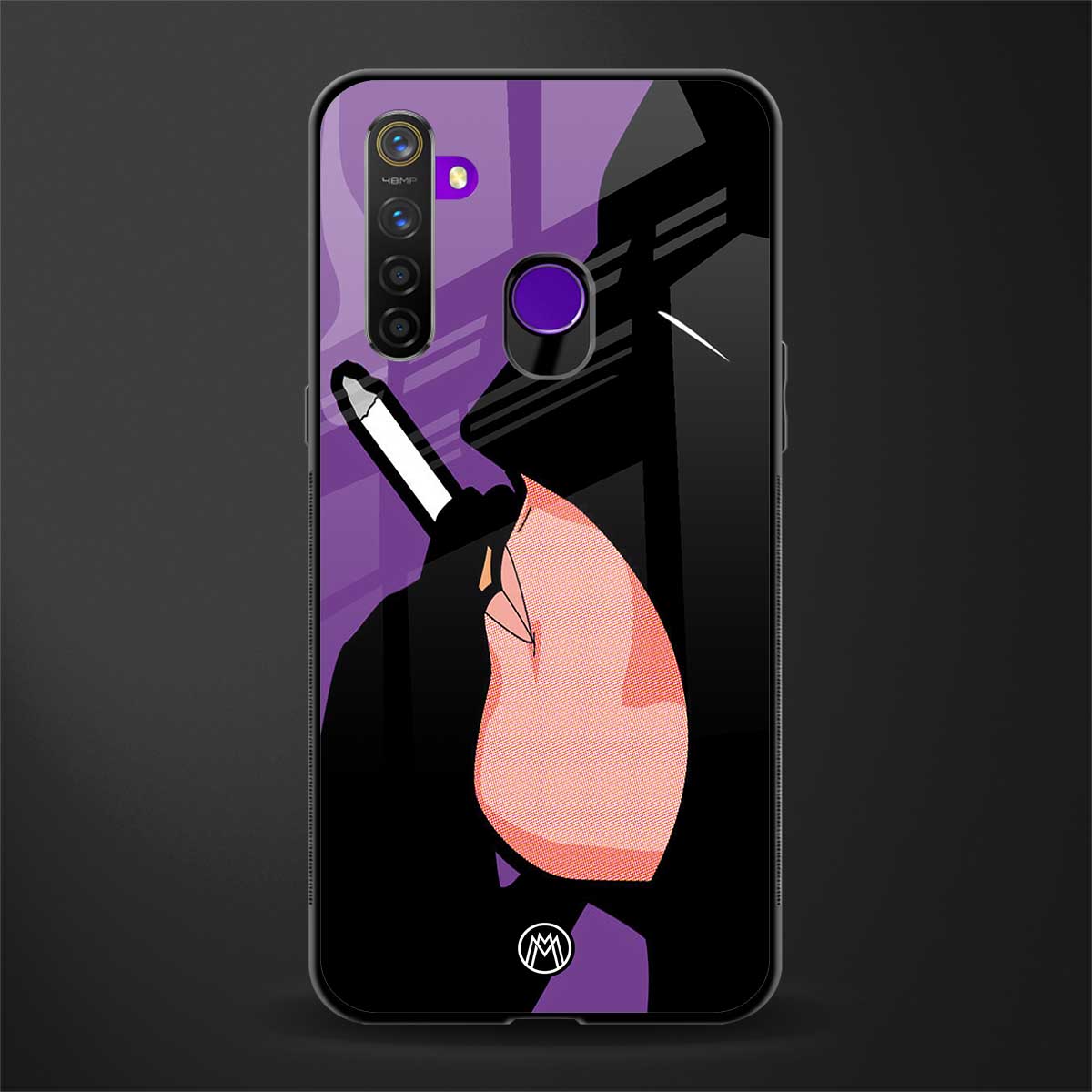 smoking batman glass case for realme 5 image