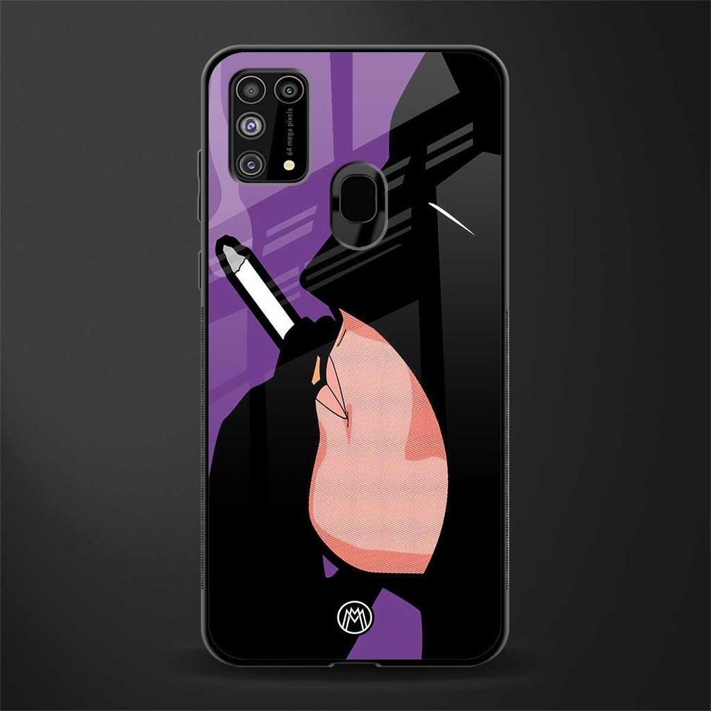 smoking batman glass case for samsung galaxy m31 image