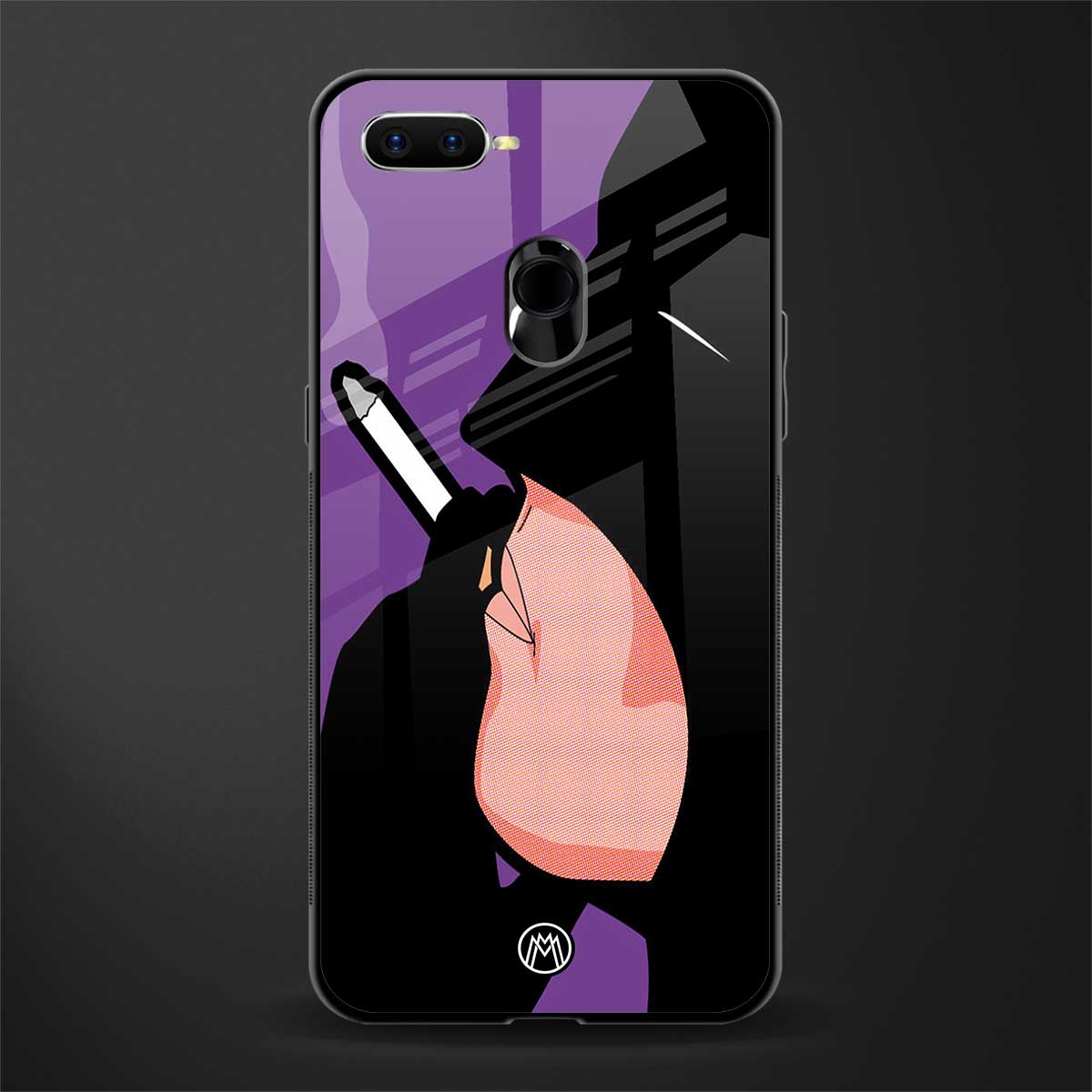smoking batman glass case for oppo a12 image