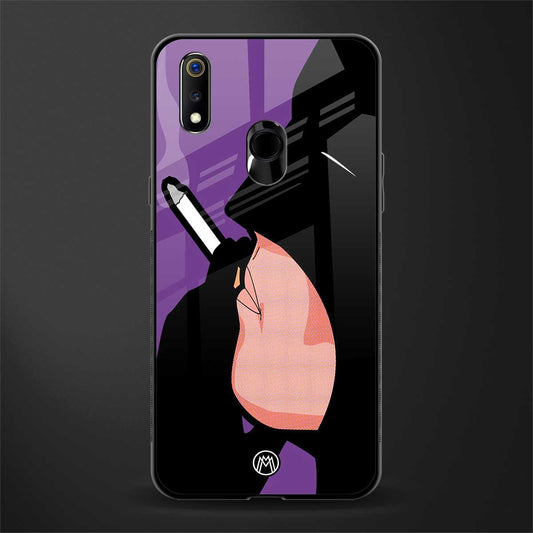 smoking batman glass case for realme 3i image