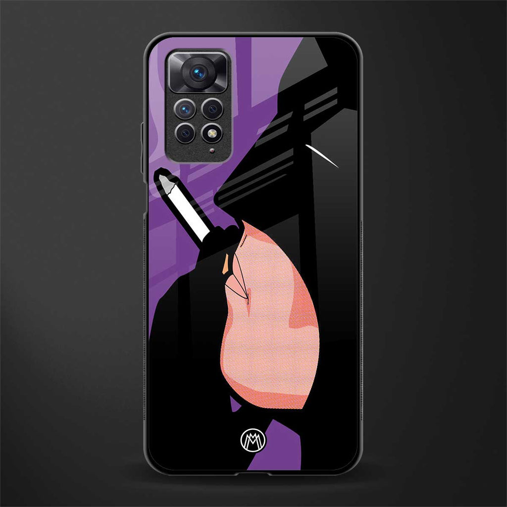 smoking batman glass case for redmi note 11 image