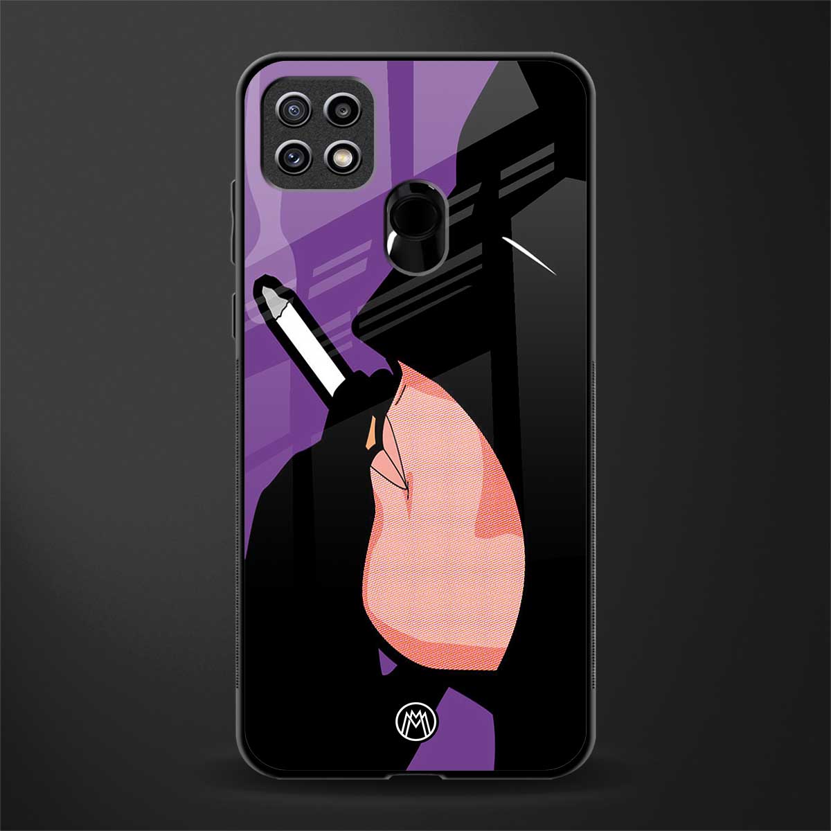 smoking batman glass case for oppo a15s image