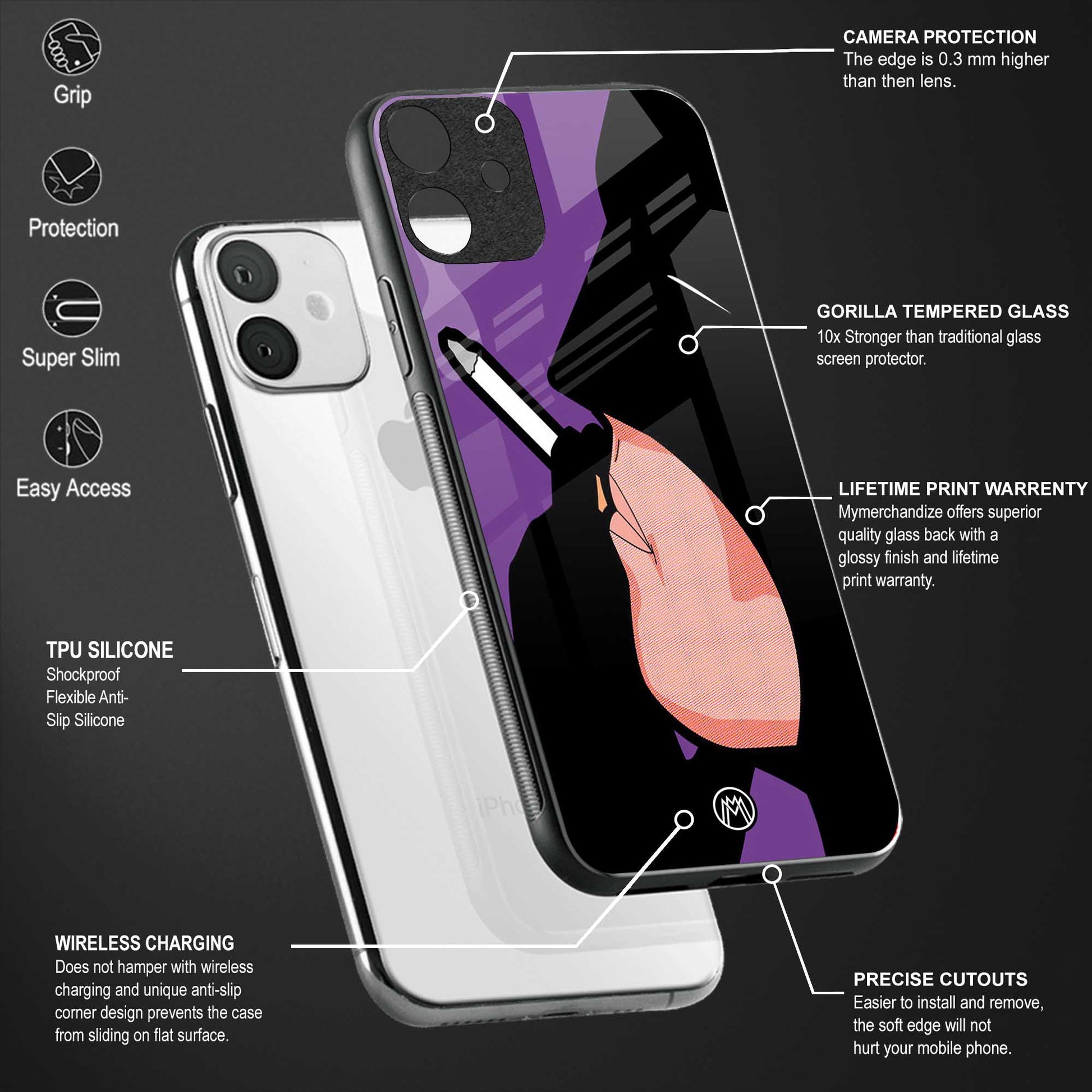 smoking batman glass case for iphone xs image-4
