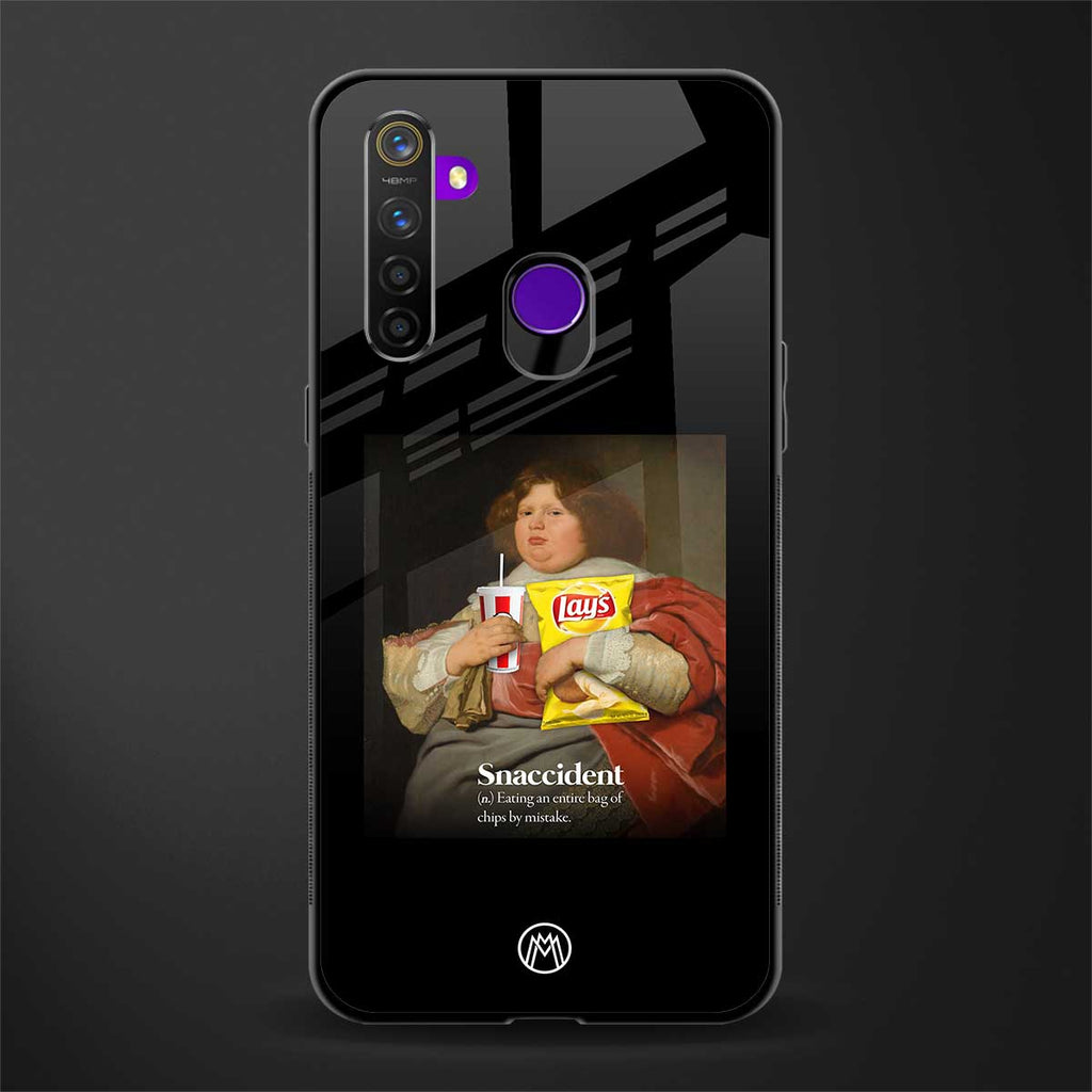 snaccident glass case for realme 5 image