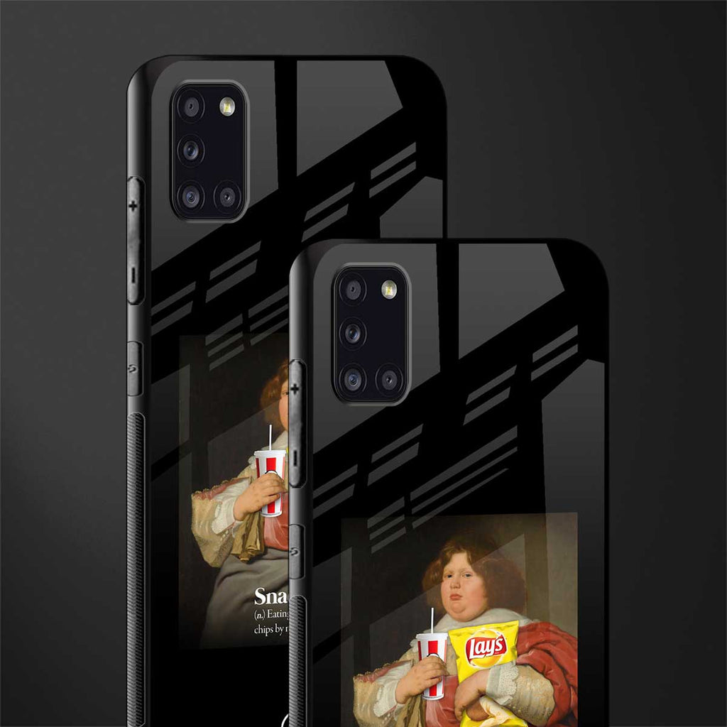 snaccident glass case for samsung galaxy a31 image-2