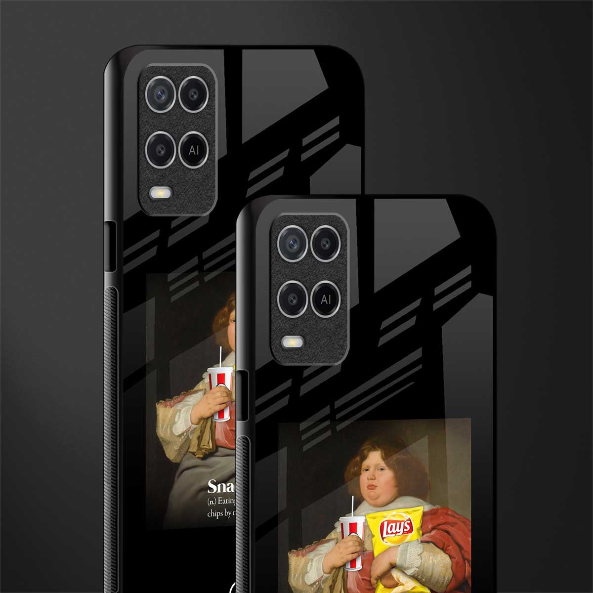 snaccident glass case for oppo a54 image-2