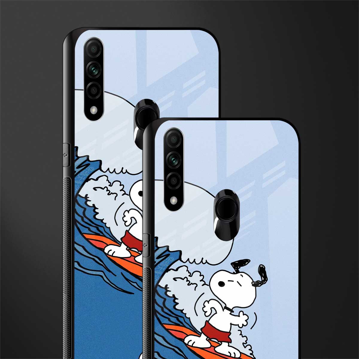 snoopy surfing glass case for oppo a31 image-2