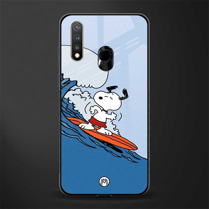 snoopy surfing glass case for vivo y19 image
