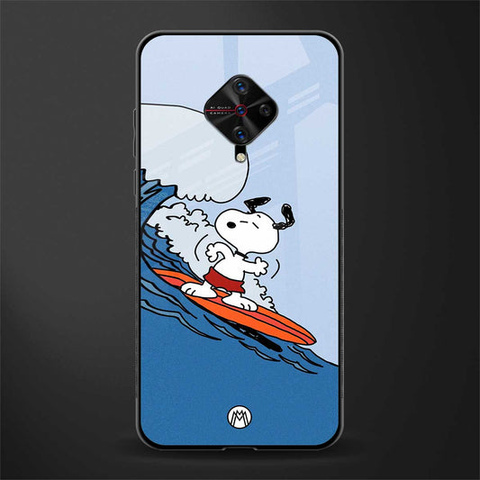 snoopy surfing glass case for vivo s1 pro image
