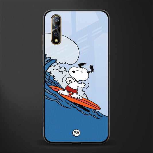 snoopy surfing glass case for vivo s1 image