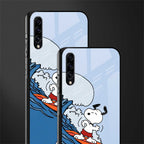 snoopy surfing glass case for samsung galaxy a70s image-2