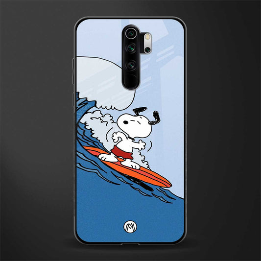 snoopy surfing glass case for redmi note 8 pro image